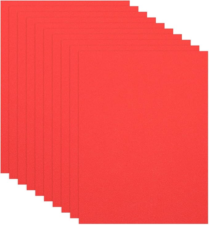 PATIKIL 10Pcs Bright Red EVA Foam Sheets, 15.7 x 11.8 Inches 1mm Thick Foam by PATIKIL
