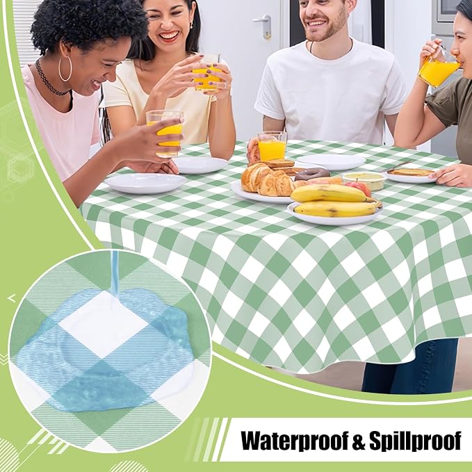 Smiry Oval Table Cloth, Waterproof Vinyl Tablecloths - Image 2