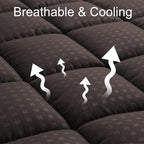 HYLEORY California King Mattress Pad Quilted Fitted Mattress Protector Cooling - Image 2