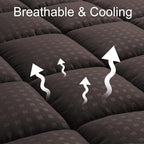 HYLEORY Twin XL Mattress Pad Quilted Fitted Mattress Protector Cooling Pillow - Image 2
