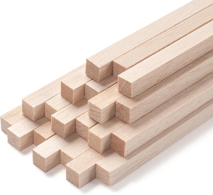Balsa Wood Sticks, Square Wooden Dowel Rods, Balsa Wood Strips by Coowayze