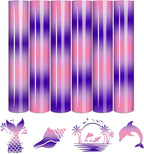 Tintnut Purple Pink Gradient Heat Transfer Vinyl, Ombre pattern, PU HTV Sheets by Tintnut
