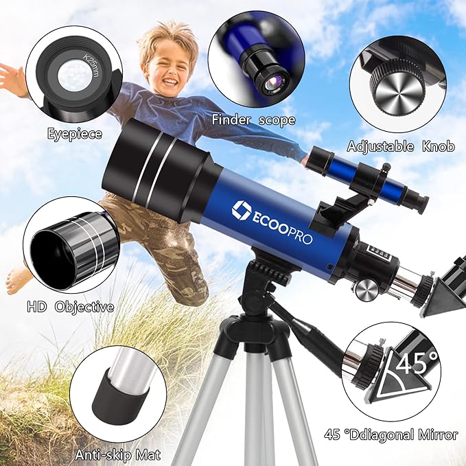 Telescope for Kids & Adults, 70mm Aperture 360mm Refractor Telescope for - Image 2