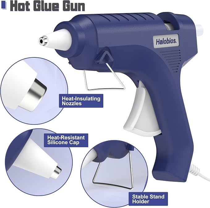 Halobios Hot Glue Gun with Preheating, 20 Glue Sticks, Full Size - Image 5