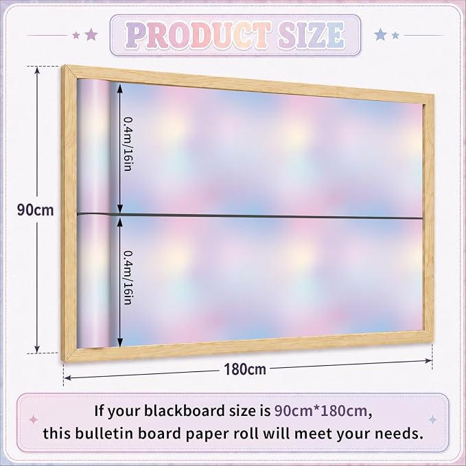 Dreamy Gradient Bulletin Board Roll Non-Woven Fabric Poster 16in X 12ft | Back - Image 3