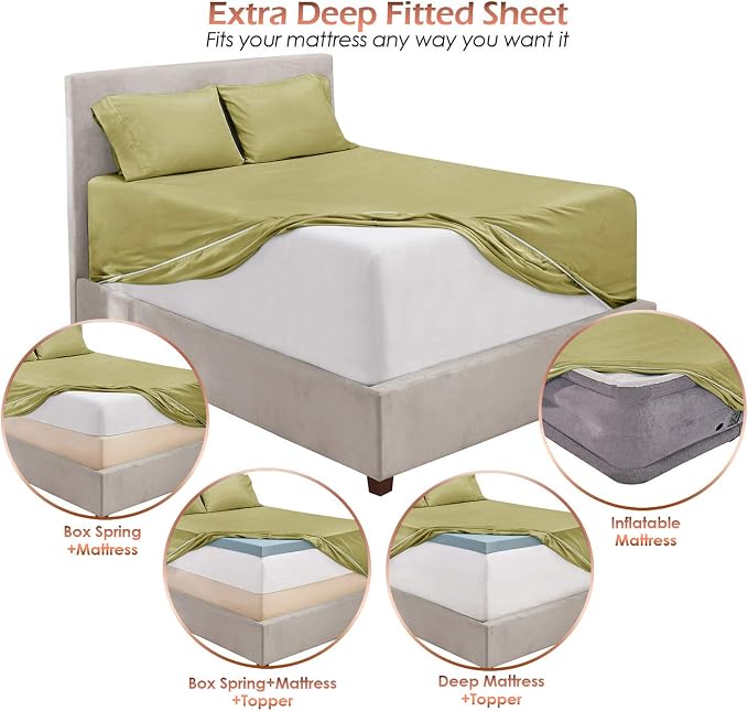 Hearth & Harbor Extra Deep Pocket Queen Sheets Sets - Image 6