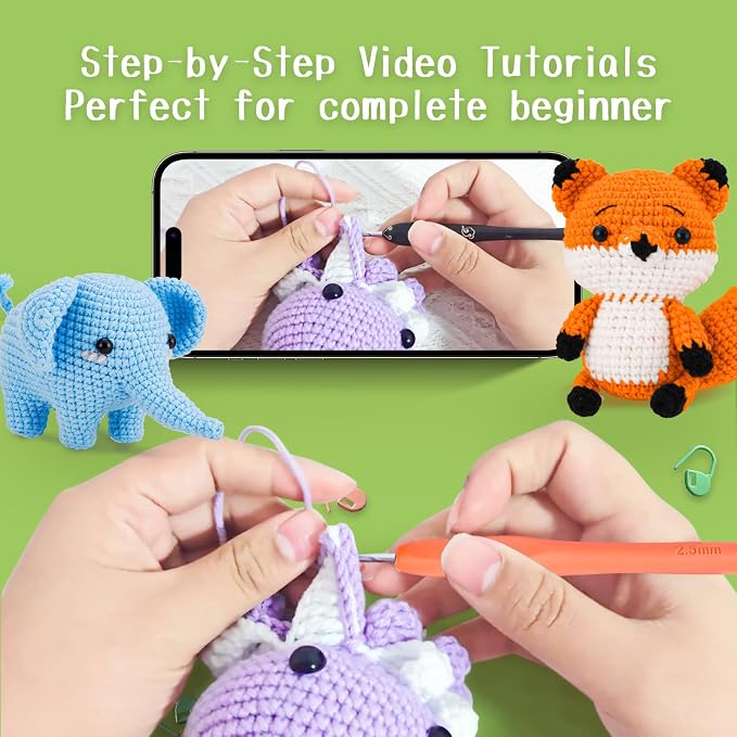 Gerute Crochet Kit for Beginners, 40% Extra Yarn, DIY Family Craft Gifts for - Image 2