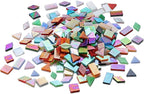 Lanyani Iridescent Glass Mosaic Tiles Bulk, 4-Shapes 700 Pieces Sparkle - Image 7