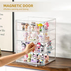 2 Pack 4 Tier Display Case for Collectibles, Storage Container - Image 4