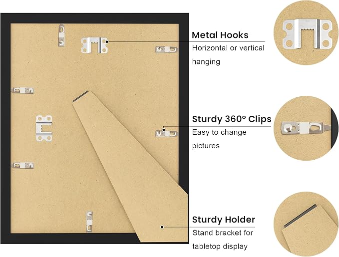 8x10 Picture Frame with Real Glass, Wooden cute 8 x 10 Photo Frame with Wavy Mat - Image 4