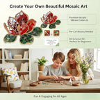 TATREBCRE DIY Mosaic Kit for Adults – Feather, Cat & Heart Designs – Christmas - Image 2