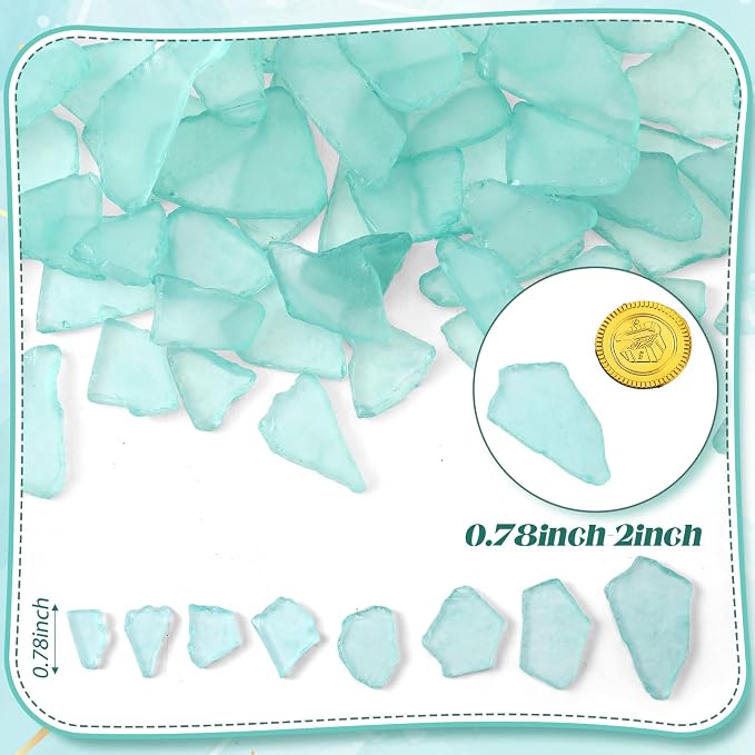 Jetec 11 oz Sea Glass for Crafts Pieces Decor Flat Frosted Sea Glass Vase - Image 2