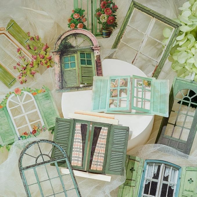 Vintage Scrapbook Paper Window Cutout Stickers - Image 5