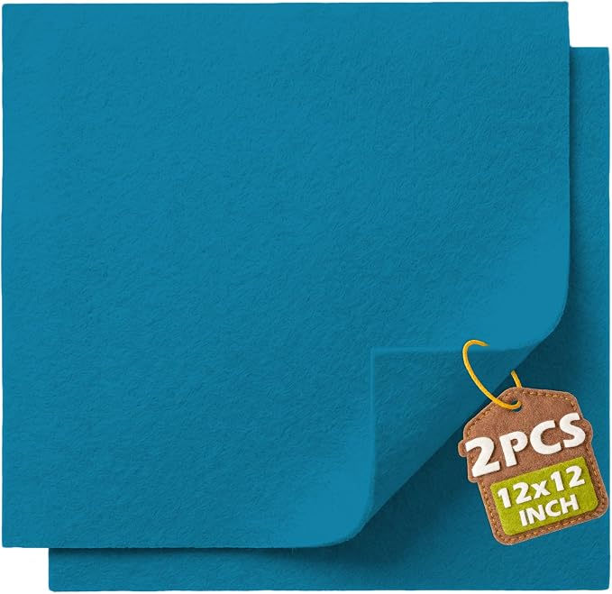 Peacock Blue Soft Felt Sheets for Crafts, 1.6mm Thick, Handmade Crafts by Grainear