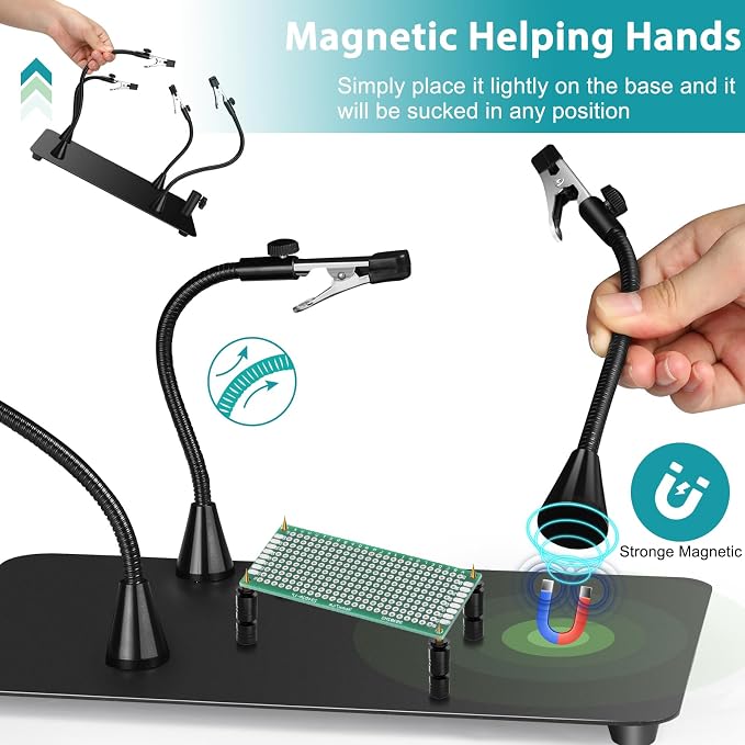 Helping Hands Soldering Station, 12X Magnifying Glass - Image 3