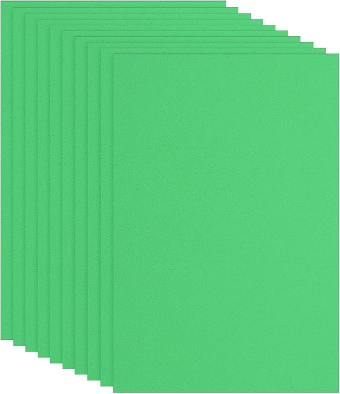 PATIKIL EVA Foam Sheet 10Pcs 12x8 Inch 2mm Thick Green | Easy Cutting EVA Foam by PATIKIL