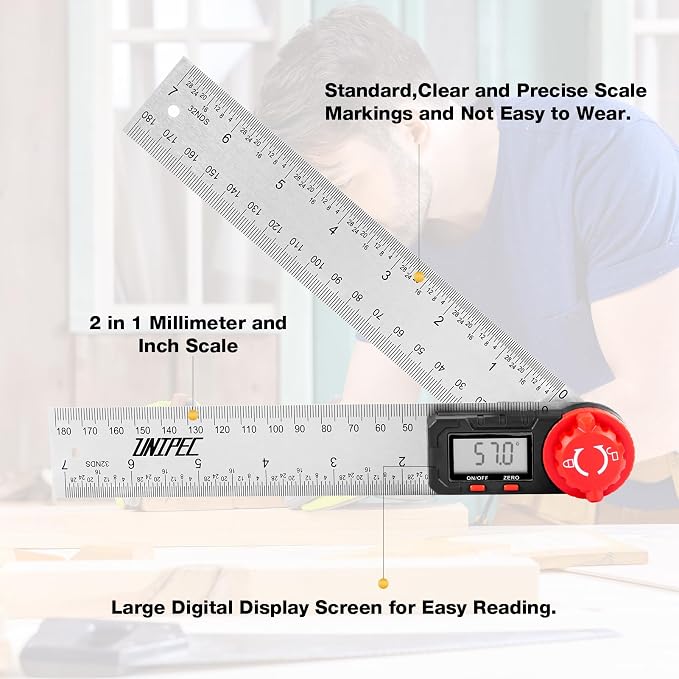 Digital Angle Finder Protractor, Angle Finder Ruler, Stainless steel 7inch 200mm - Image 7