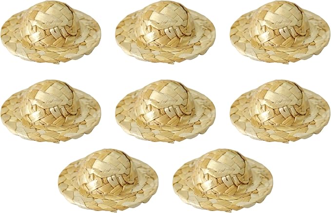 pson 10Pcs Mini Hand Knitting Straw Hat, DIY Doll Straw Hats Craft Jewelry by Unknown