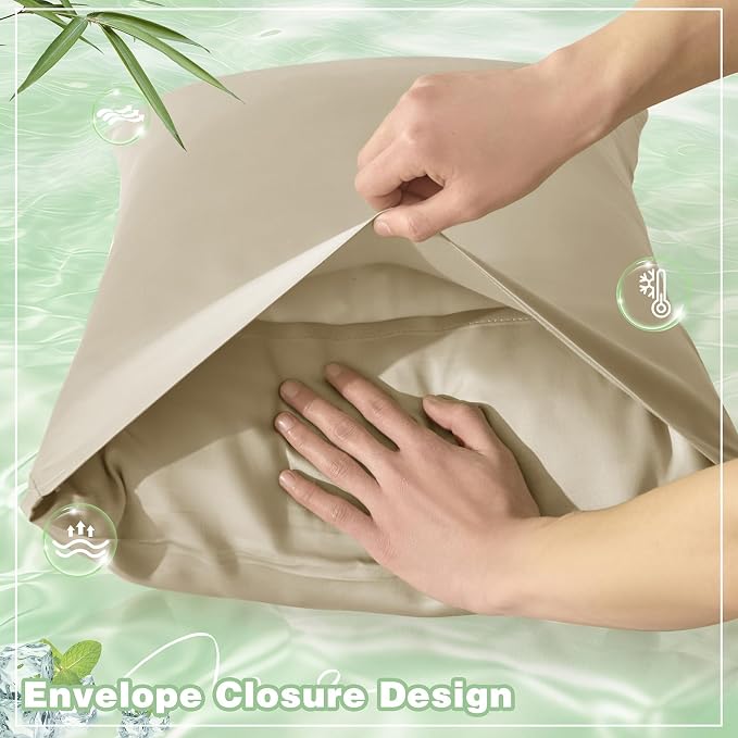 Homiest Cooling Pillow Cases Standard Size Set of 2, 100% Rayon Derived from - Image 5