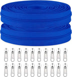 The Yards Bulk Blue Nylon Coil Zipper w/ 20PCS Sliders by Zipper