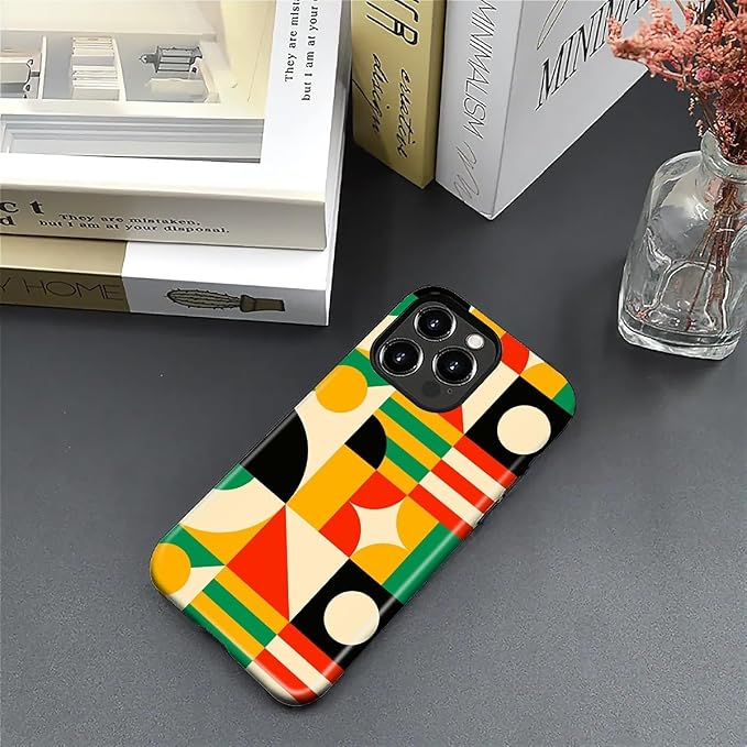 ZHEGAILIAN Case for iPhone 16 Pro, Geometric Colors Durable Shockproof Silicone - Image 4