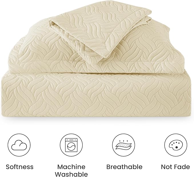 Love's cabin California King Size Quilt Bedding Set Camel Bedspread - Image 6