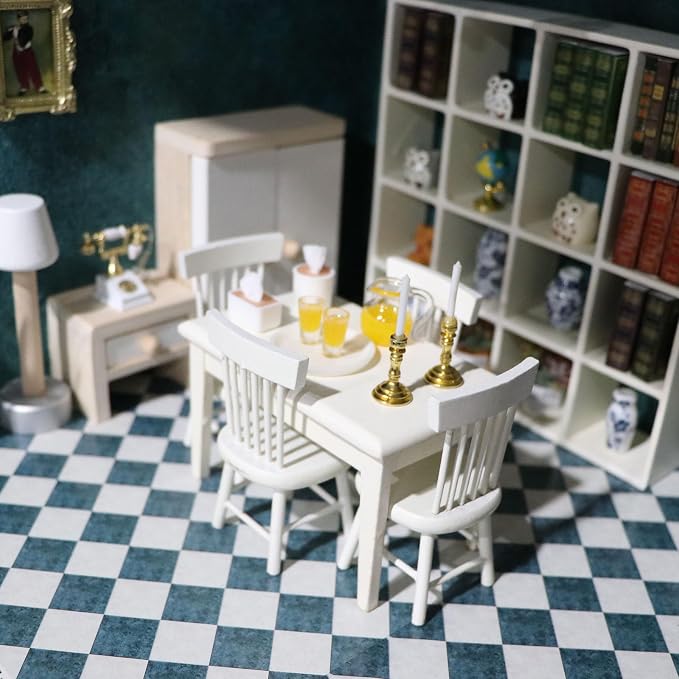 Dollhouse Miniature Candlesticks 3 PCS Candle Holder Set 1/12 Scale Vintage - Image 2