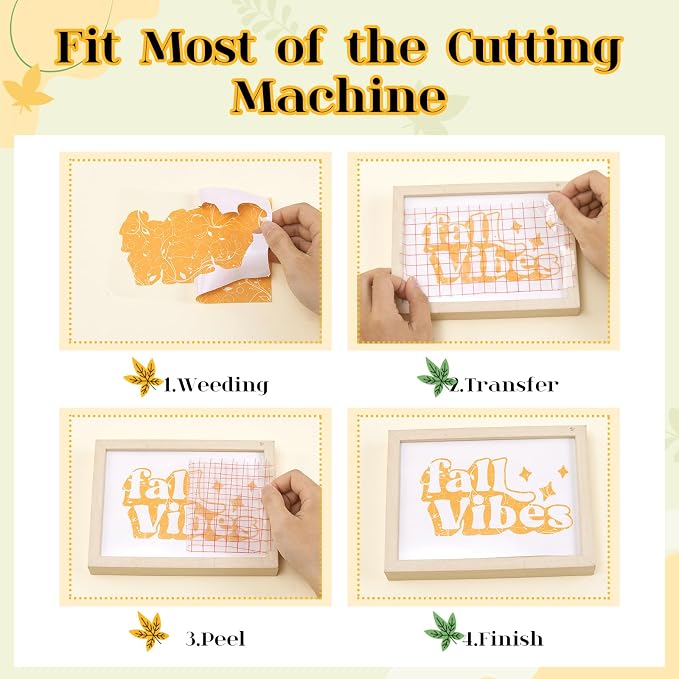 Yellow Leaves Boho Permanent Adhesive Vinyl 12 Sheets 12'' x 10'' | Green - Image 3