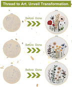 Santune 3 Sets Embroidery Kit, Cross Stitch Kits - Image 3