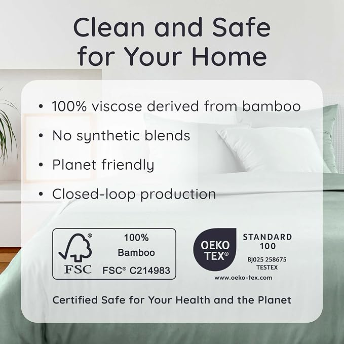 Bambaw King Sheets Set 4pcs – 100% Viscose Derived from Bamboo Sheets King Size - Image 6