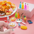 Diinokiy 200Pcs Dollhouse Miniature Food Drinks Bottle Cooking Toys Kitchen - Image 5