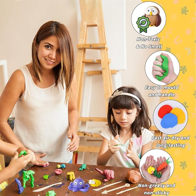 254 Pcs Air Dry Clay 160 Colors Modeling Model Magic Clay - Image 3