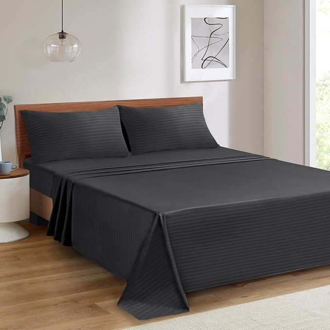 Mejoroom Striped Full Size Sheets – Extra Soft Full Size Bed Sheets - Image 5