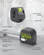 Laser Tape Measure 2-in-1, Inkerma 130Ft Laser Measurement Tool & 16Ft - Image 6