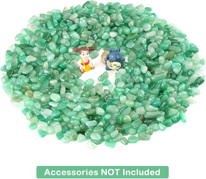 WAYBER Decorative Rock Stones, 1 Lb/460g Irregular Green Crystal Pebbles Quartz - Image 3