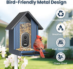 Smart Metal Bird Feeder with Camera, Light Blue | Squirrel Proof, 2.5K UHD AI - Image 10