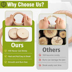 FoDau770 5pcs Natural Beech Wooden Rings, Unfinished Solid Wood Rings Heavy - Image 5