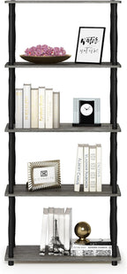 Furinno TURN-S-TUBE Storage Shelves, 5-Tier Book Shelf, Corner Shelf, Toolless - Image 5