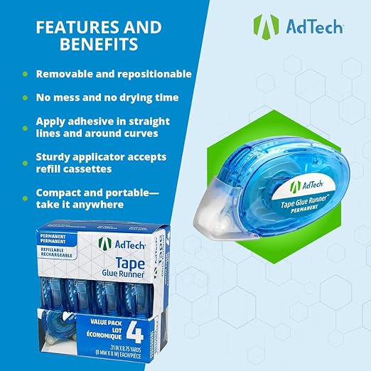 AdTech Permanent Glue Runner, 35 Yards | Strong, Double-Sided Adhesive - Image 11