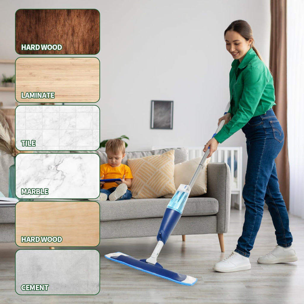 20 Pack Microfiber Cleaning Pads for Bona Mop, Reusable Microfiber Mop Pads for 18 Inch Mop, Hardwood & Hard Surface Floors Replacement Cleaning Mop Pads, Machine Washes