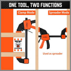 HORUSDY 6-Inch Bar Clamps for Woodworking, Heavy-Duty F-Clamp & Spreader - Image 4