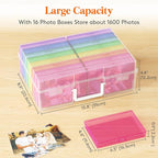 Lifewit 16 Pcs Photo Storage Box, Photo Albums 4x6 Pictures, Acid-Free - Image 3