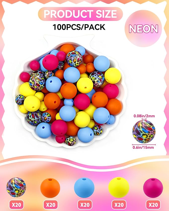 100PCS FIVEIZERO Silicone Beads - Image 2