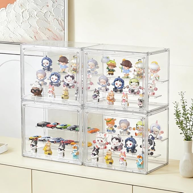 Acrylic Display Case for Collectibles 3 Tier, Small Clear Display Box 4pack | 2 - Image 6