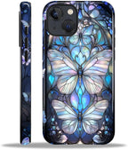 ZHEGAILIAN Case for iPhone 14 Plus, Stained Glass Butterfly Aesthetic Durable by Home