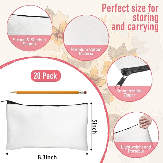 Legigo Blank Canvas Bag Zipper Pouch Makeup Bags Bulk - Image 2
