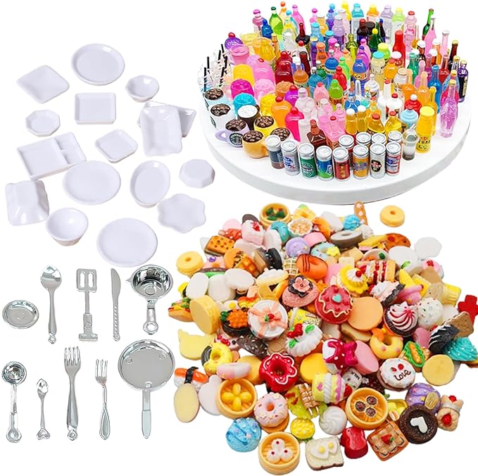 150Pcs Miniatures Food Drinks Bottles Doll House Accessories 1:12 Playset by Unknown