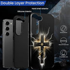 for Samsung Galaxy S23 Plus Case, Cool Cross Pattern Glossy 2 in 1 Shockproof - Image 3