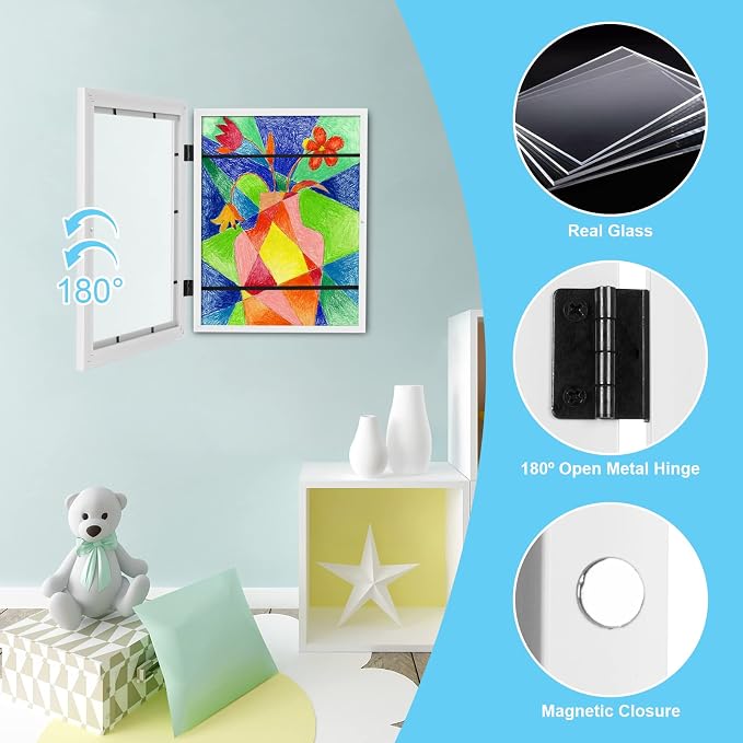 Kids Art Frames, 8.5x11 Front Opening Kids Artwork Frames Changeable, Holds 50 - Image 5
