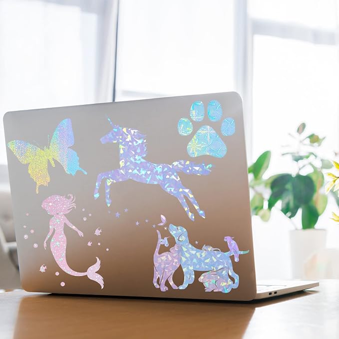 60 Sheets Holographic Laminate Sheets Clear Glitter A4 Size Vinyl Sticker Paper - Image 5